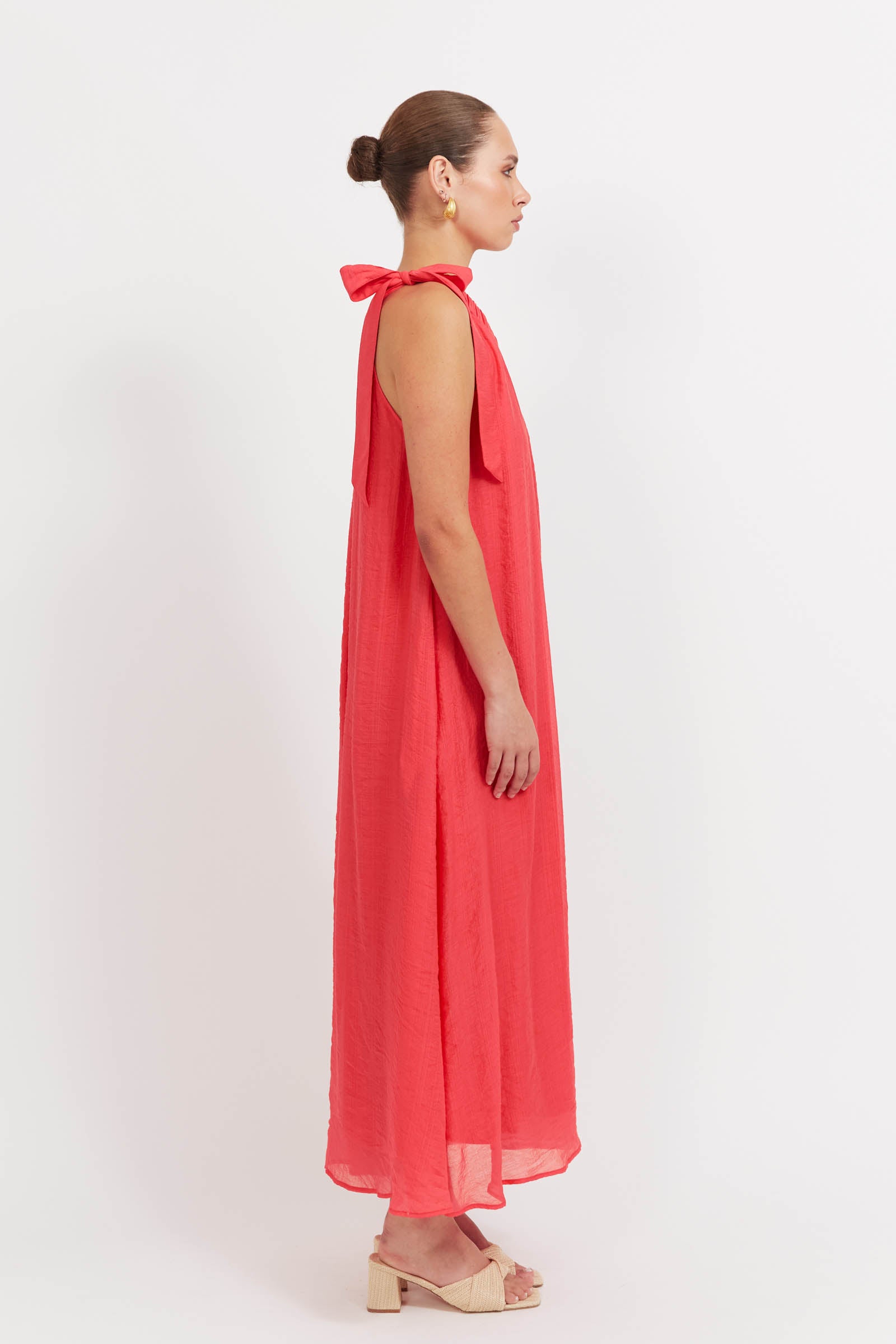 Baja One Shoulder Dress - Punch