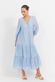 Baja Button Maxi Dress - Safira