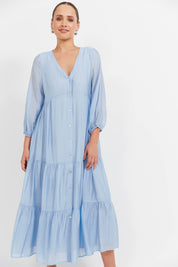 Baja Button Maxi Dress - Safira
