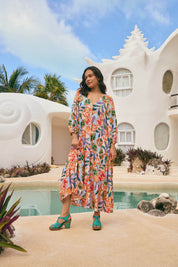 Baja Button Maxi Dress - Tide