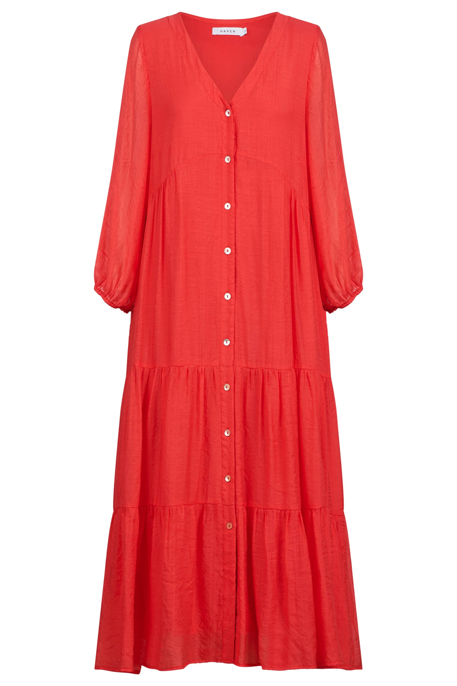 Baja Button Maxi Dress - Punch