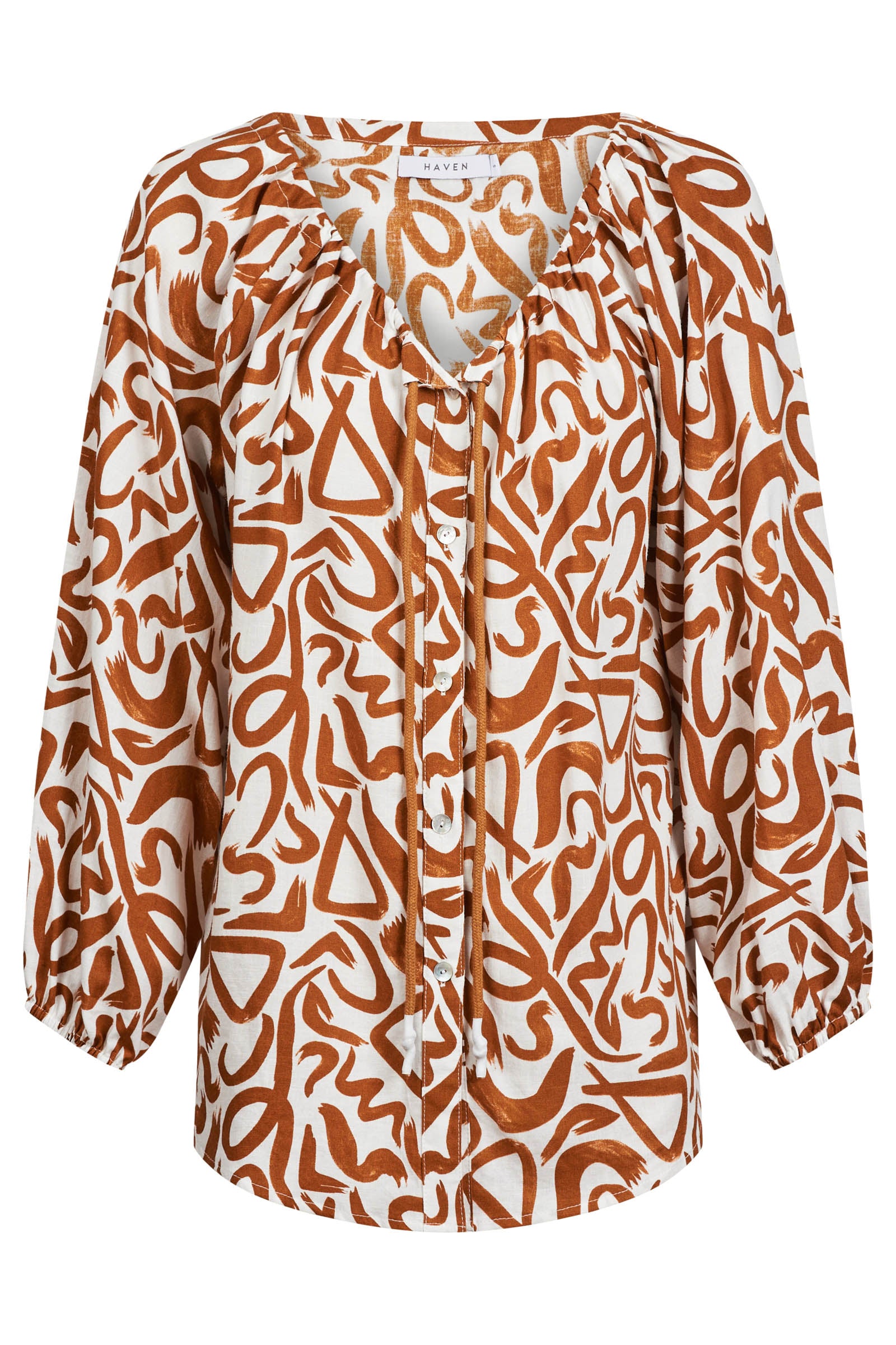 Bahama Button Tie Top - Opus Tan