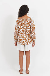 Bahama Button Tie Top - Opus Tan