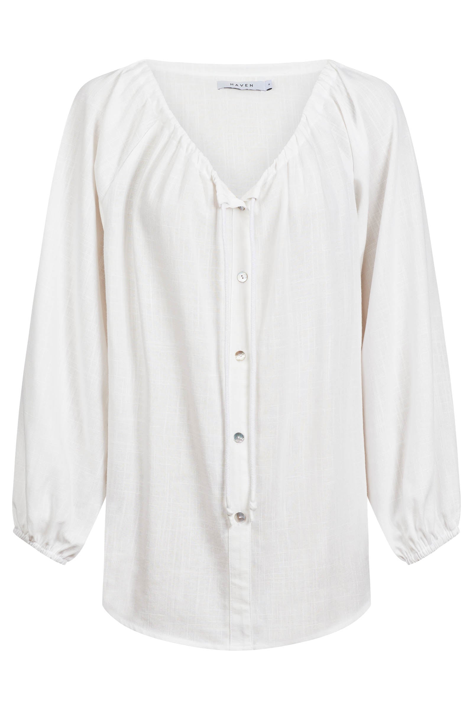 Bahama Button Tie Top - White