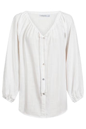 Bahama Button Tie Top - White