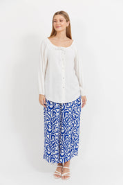 Bahama Button Tie Top - White