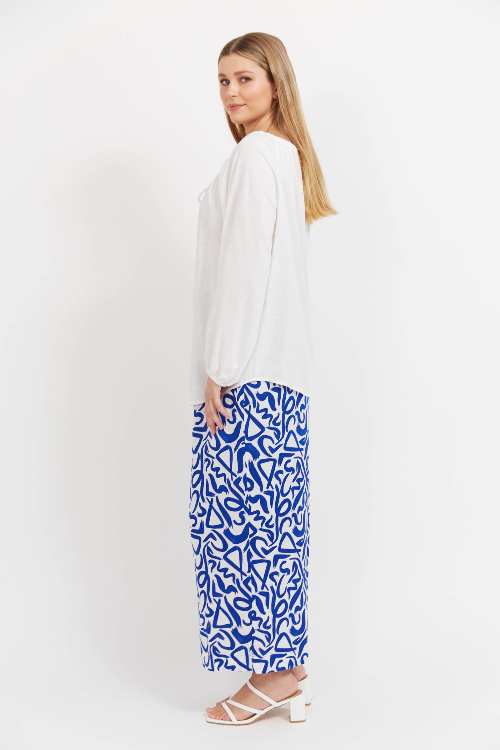 Bahama Button Tie Top - White