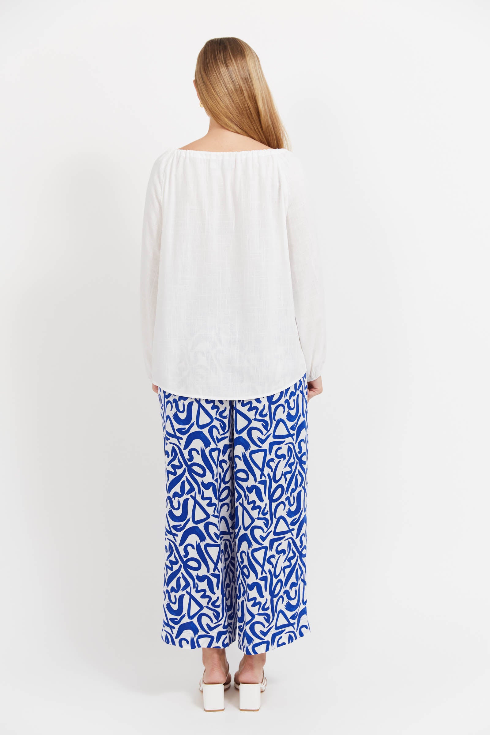 Bahama Button Tie Top - White