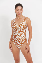 Bahama Twist One Piece Swimsuit - Opus Tan