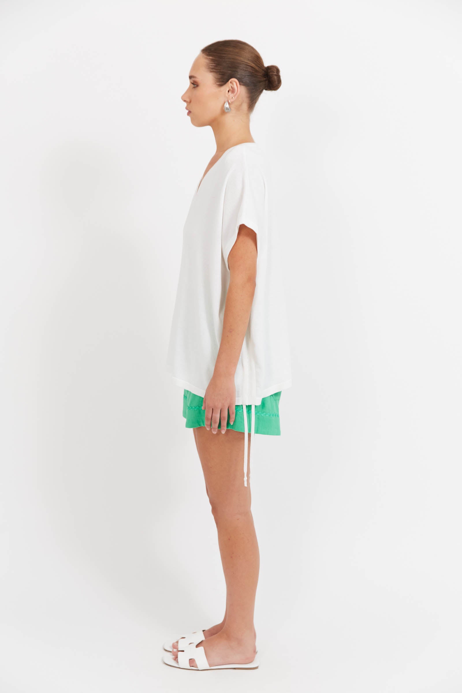 Haiti Tie Knit Top - White