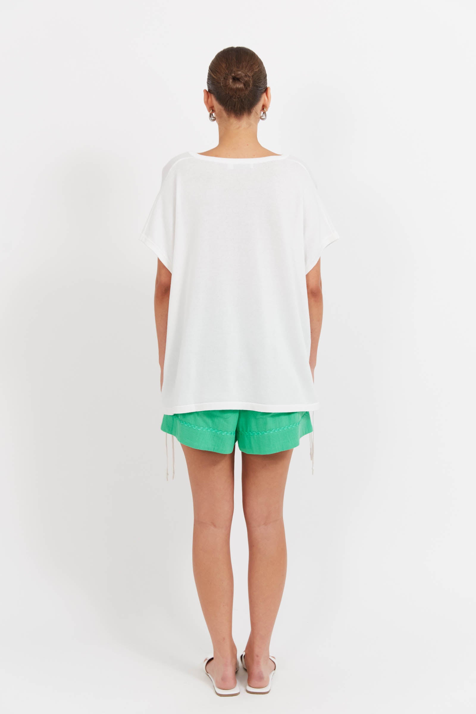 Haiti Tie Knit Top - White