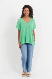Haiti Tie Knit Top - Green