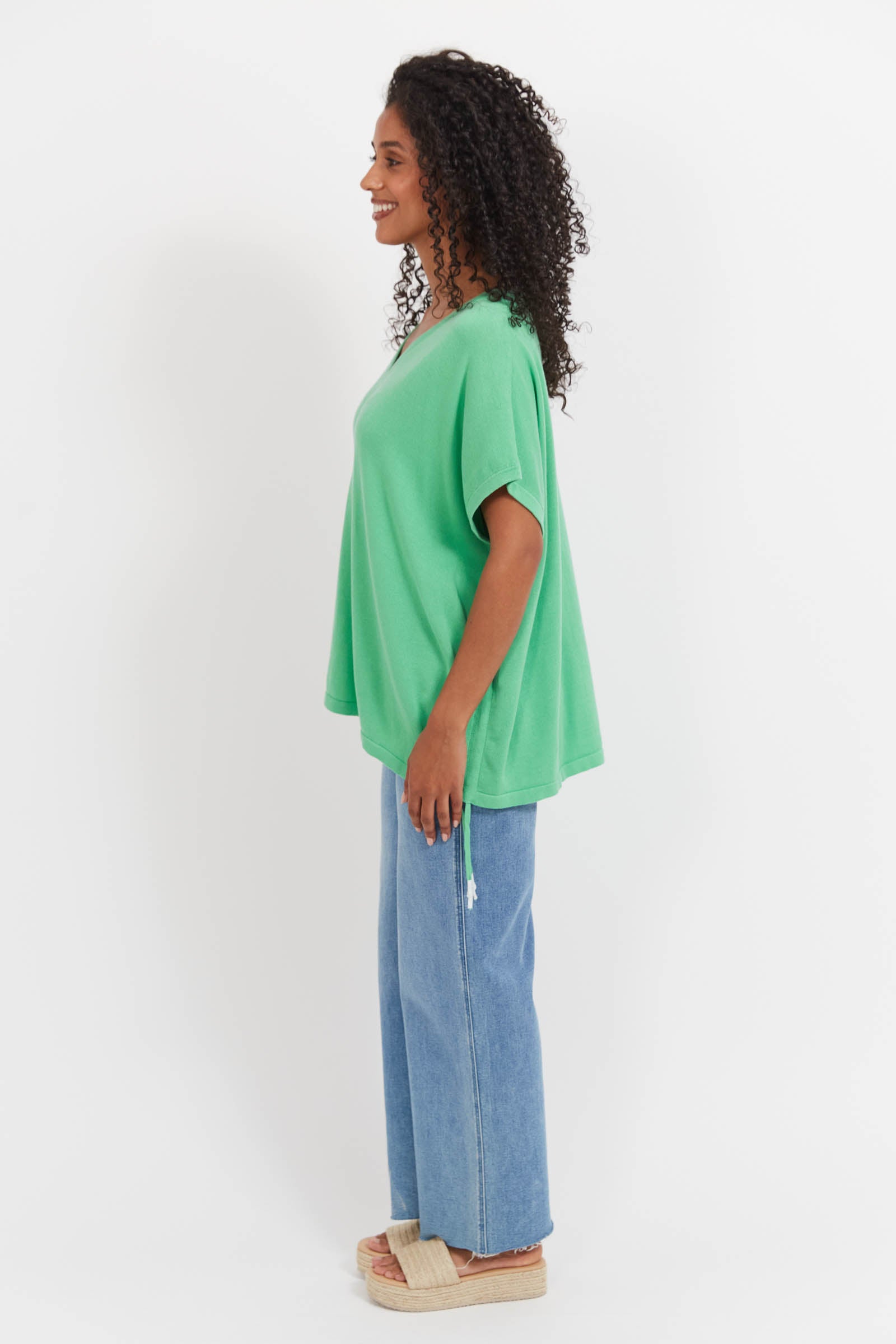 Haiti Tie Knit Top - Green