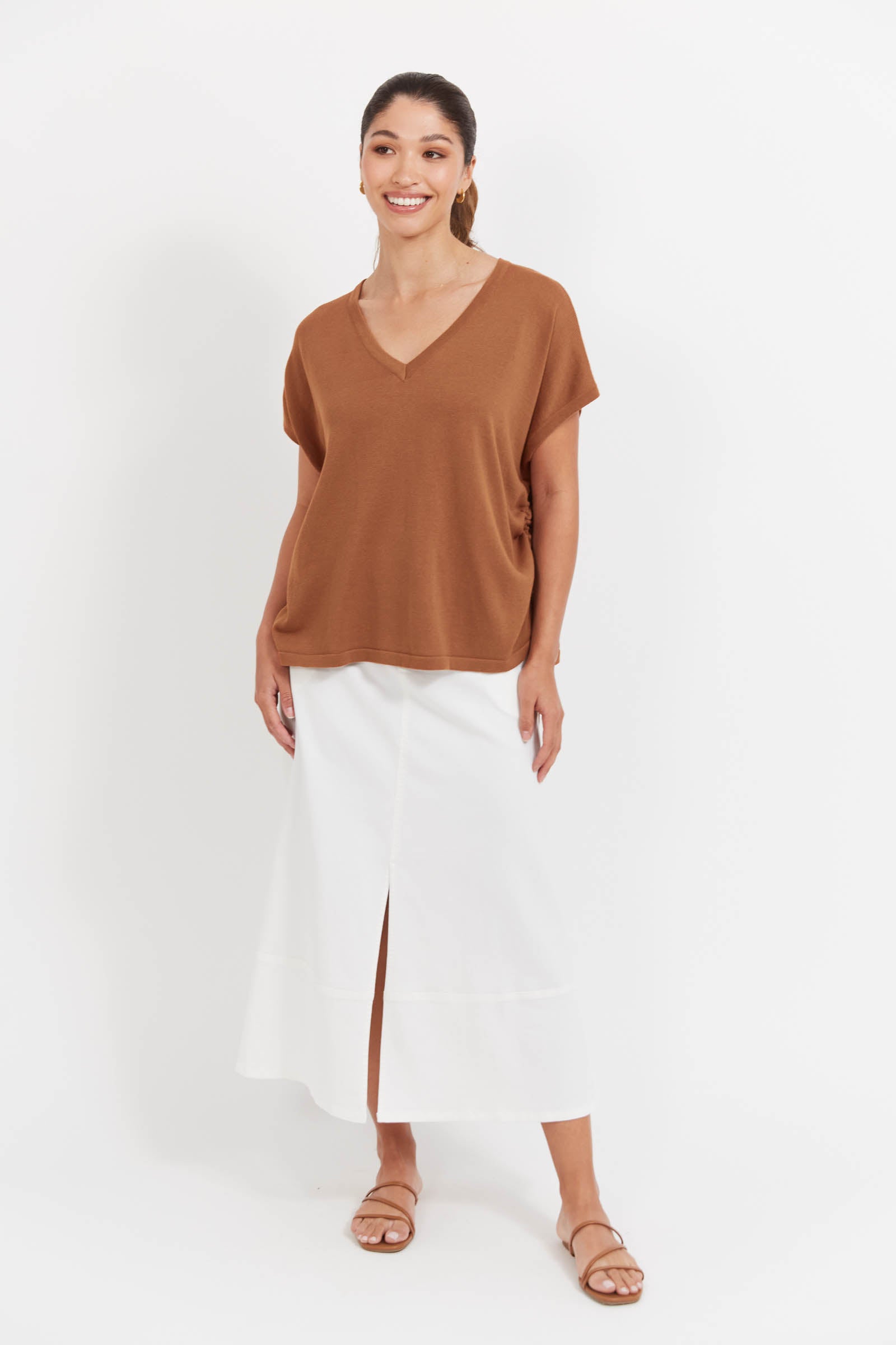 Haiti Tie Knit Top - Tan