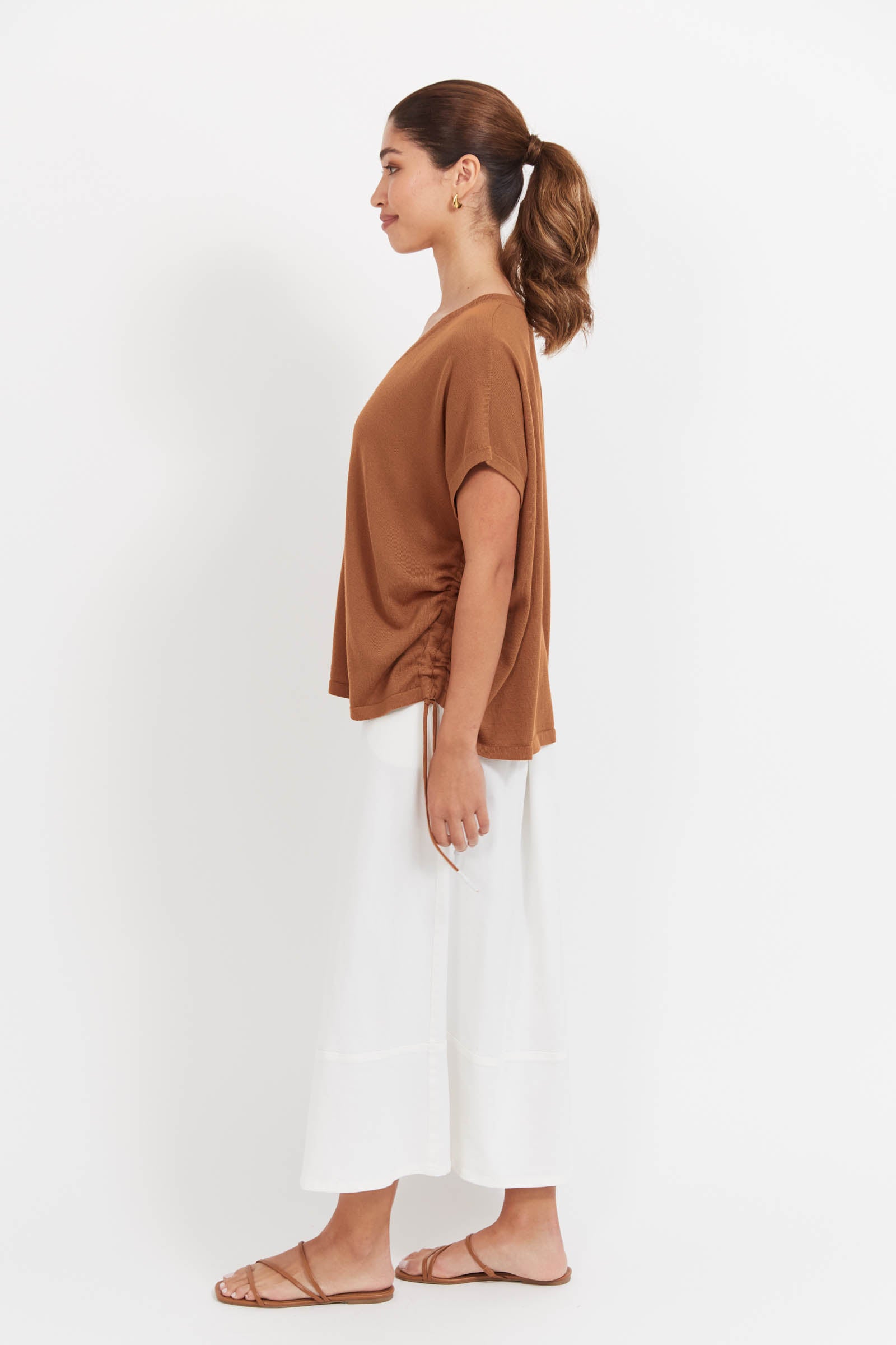 Haiti Tie Knit Top - Tan