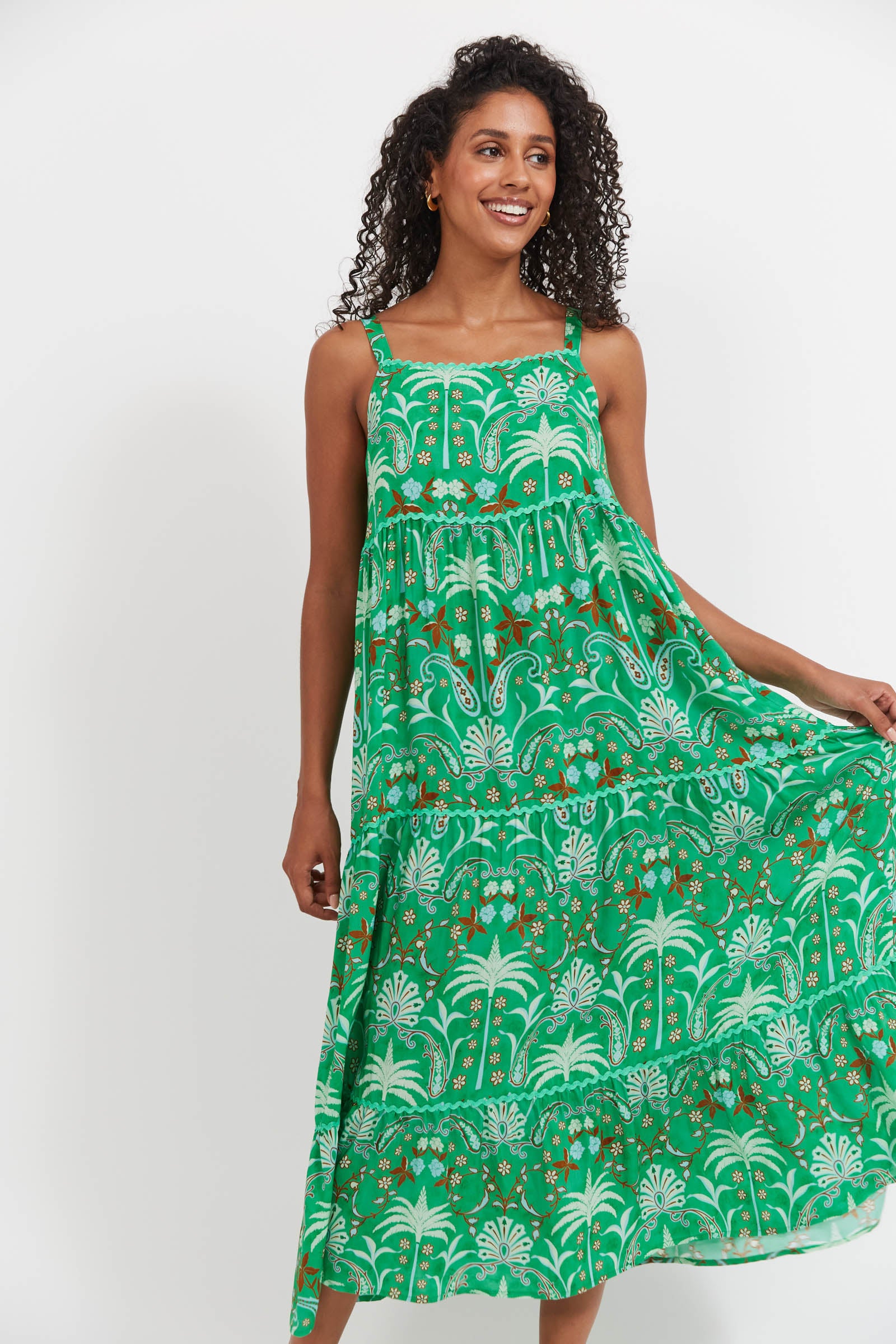 Haiti Tank Maxi Dress - Palms