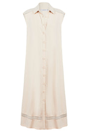 Santos Sleeveless Shirt Dress - Bisque