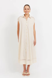 Santos Sleeveless Shirt Dress - Bisque