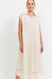 Santos Sleeveless Shirt Dress - Bisque
