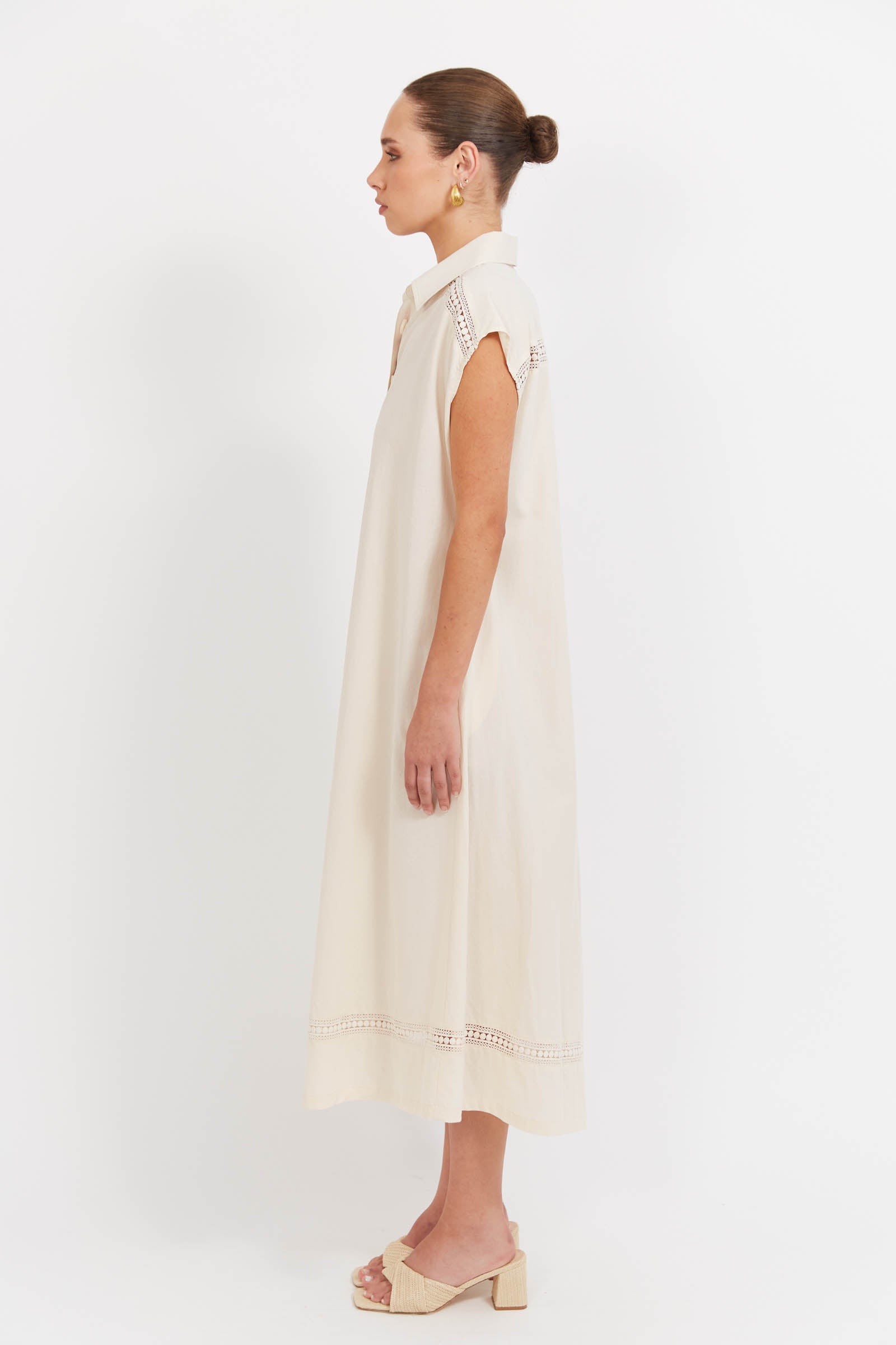 Santos Sleeveless Shirt Dress - Bisque