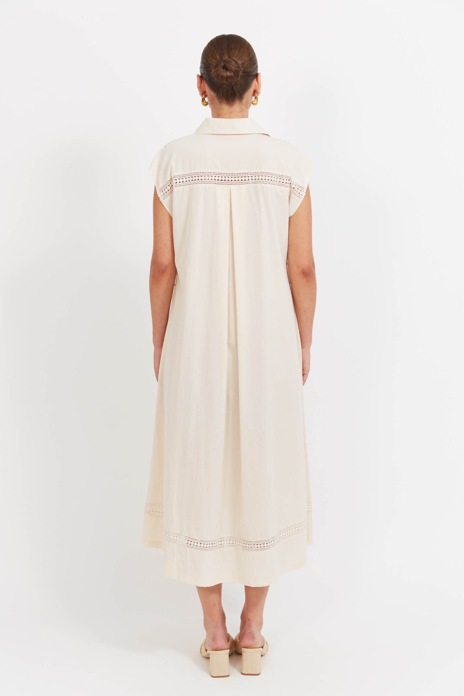 Santos Sleeveless Shirt Dress - Bisque