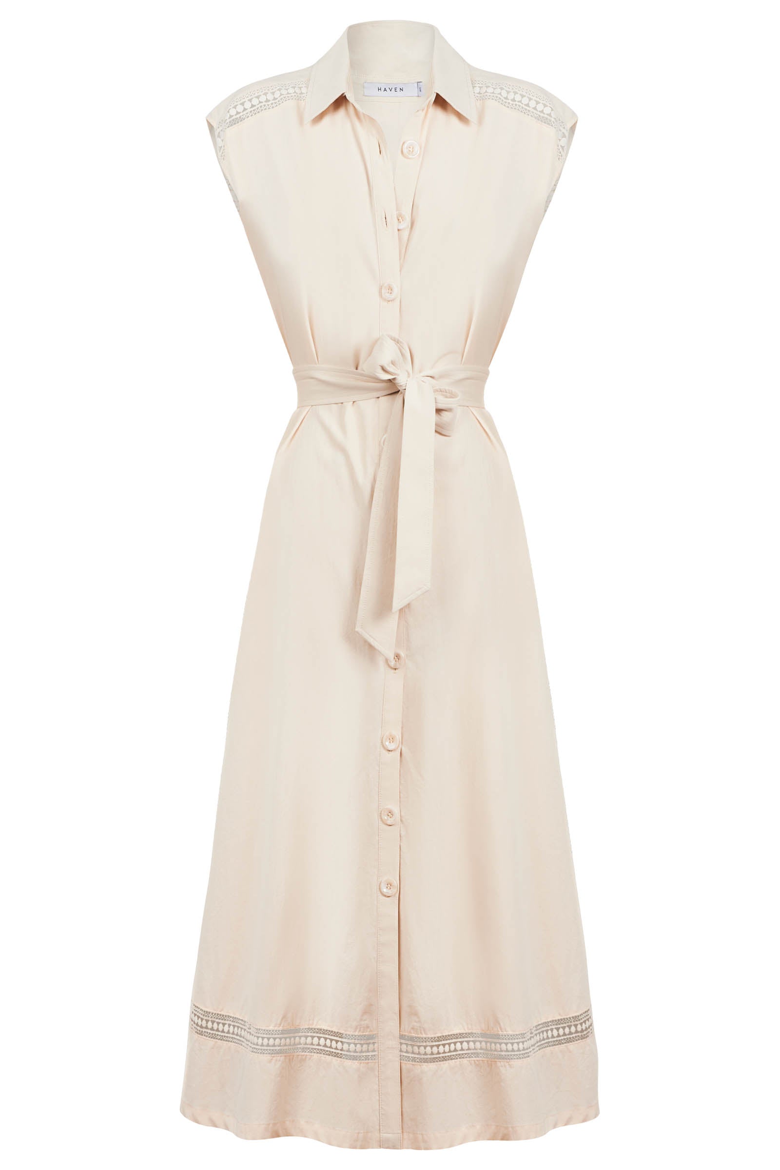 Santos Sleeveless Shirt Dress - Bisque