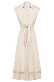 Santos Sleeveless Shirt Dress - Bisque