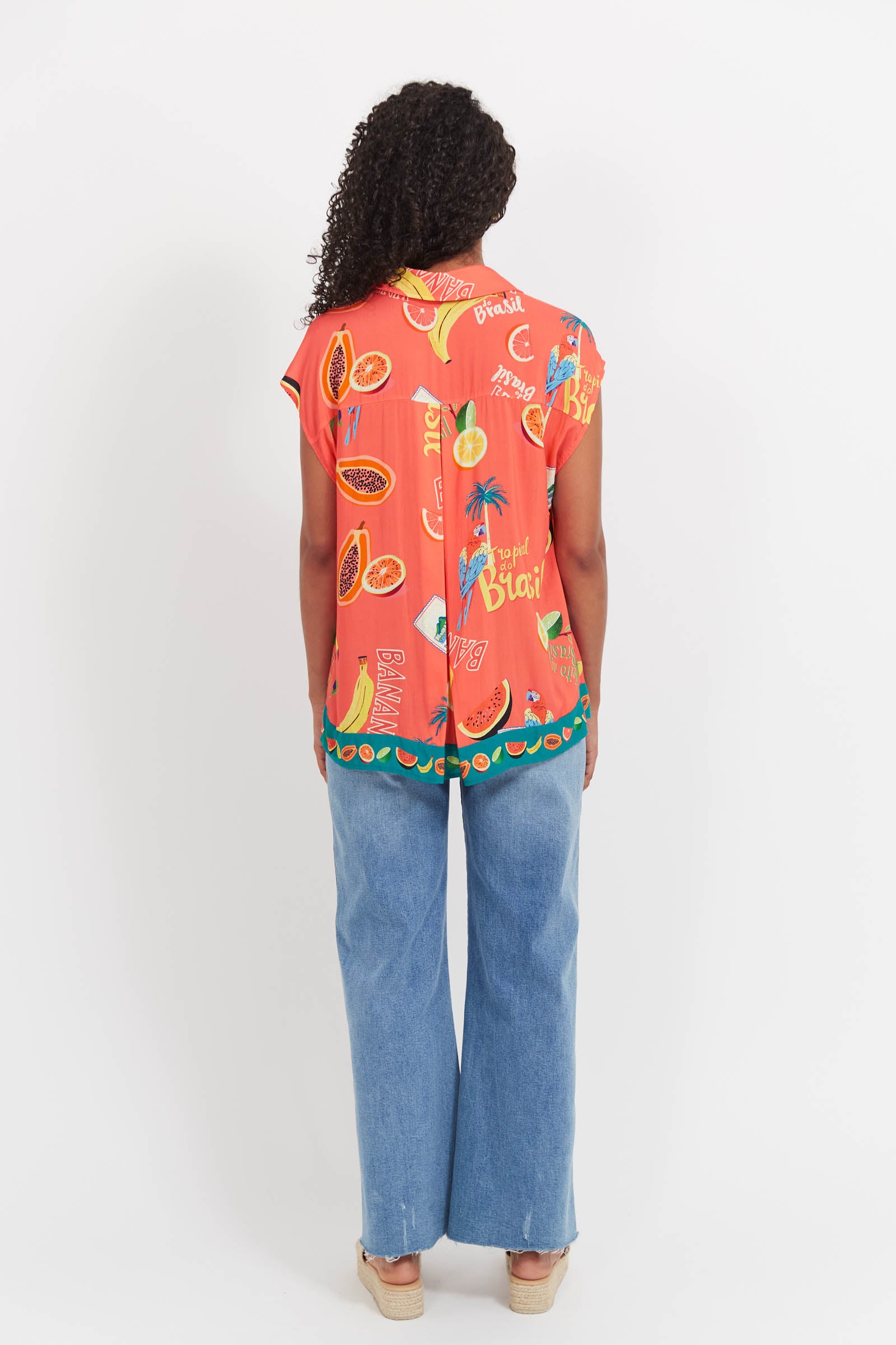 Cabana Sleeveless Shirt - Brasil Coral