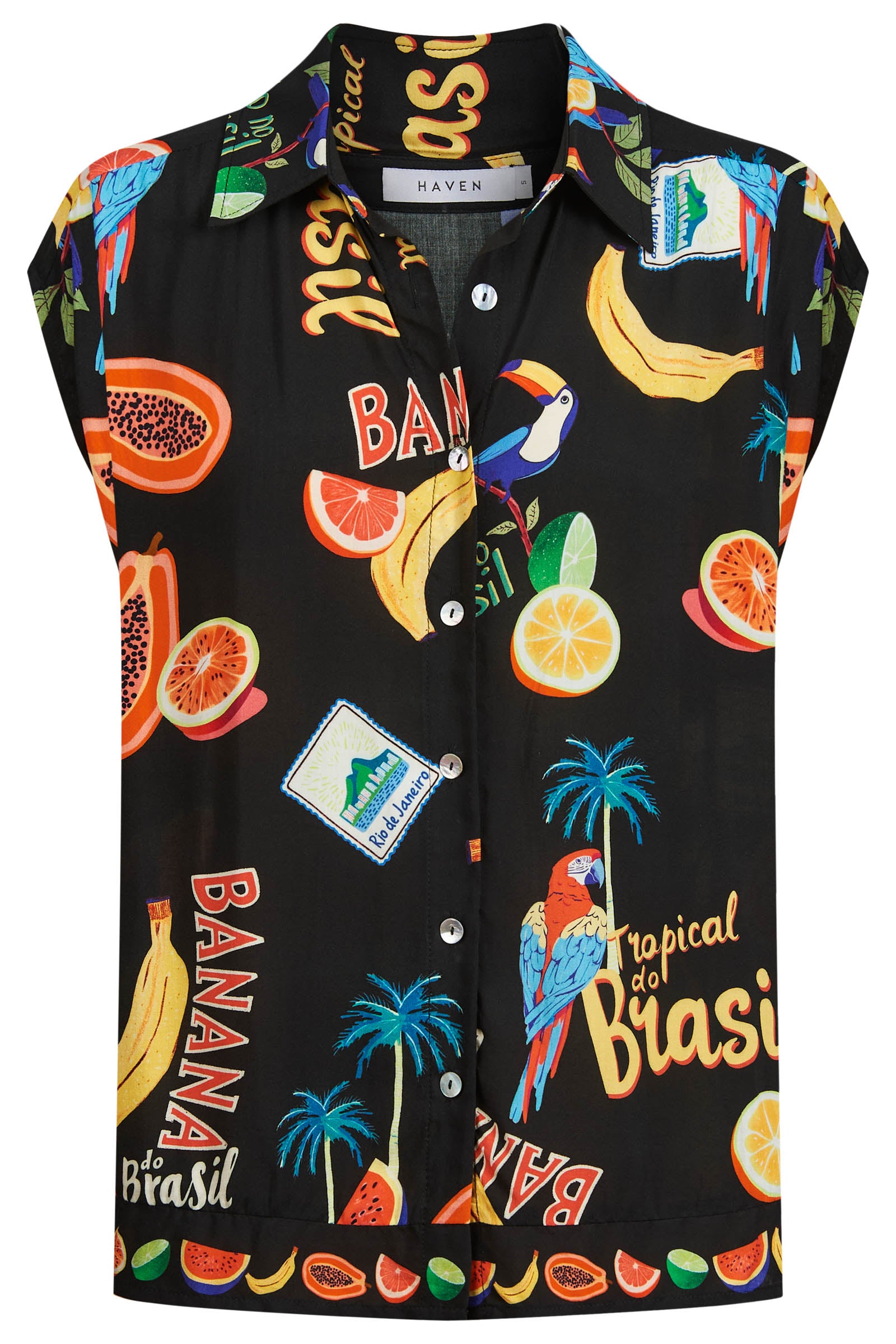 Cabana Sleeveless Shirt - Brasil Black