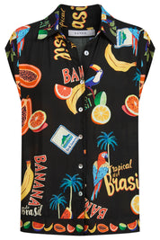 Cabana Sleeveless Shirt - Brasil Black