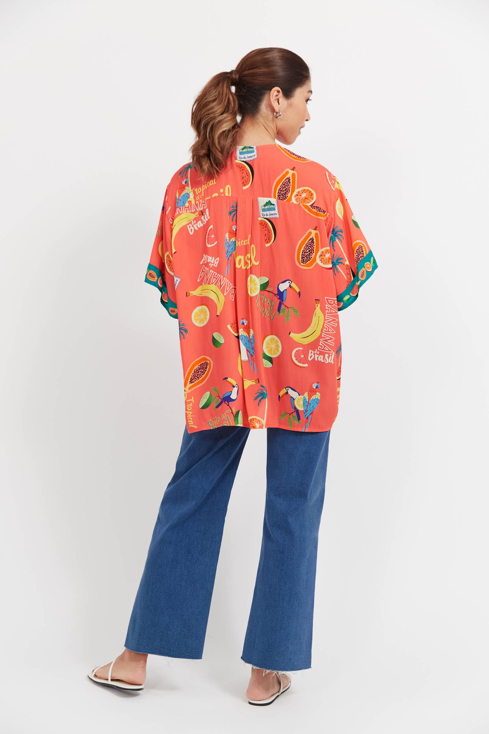 Cabana Button Top - Brasil Coral