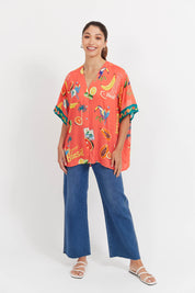 Cabana Button Top - Brasil Coral