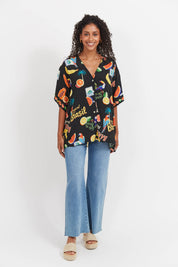 Cabana Button Top - Brasil Black