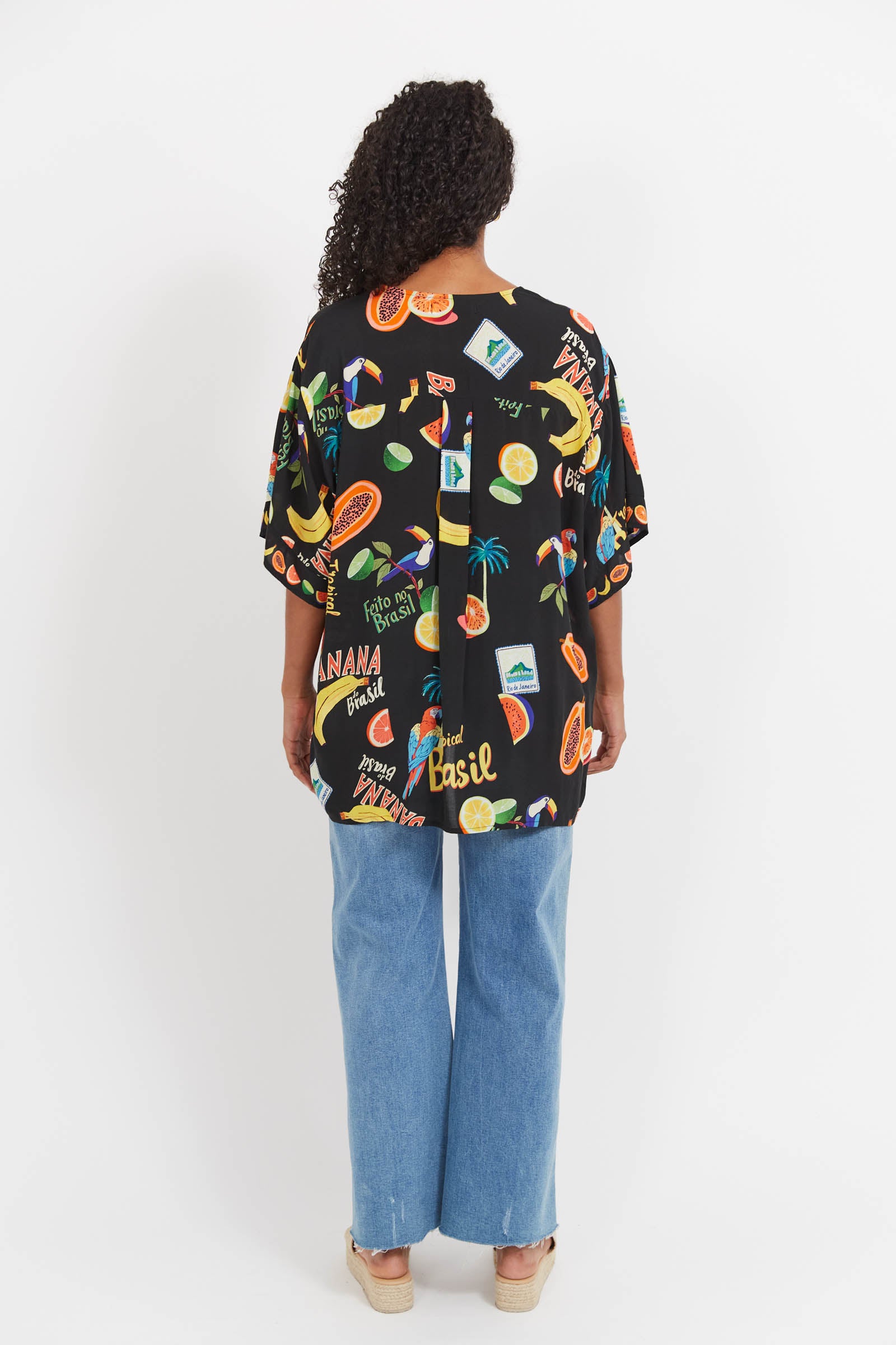 Cabana Button Top - Brasil Black