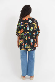 Cabana Button Top - Brasil Black