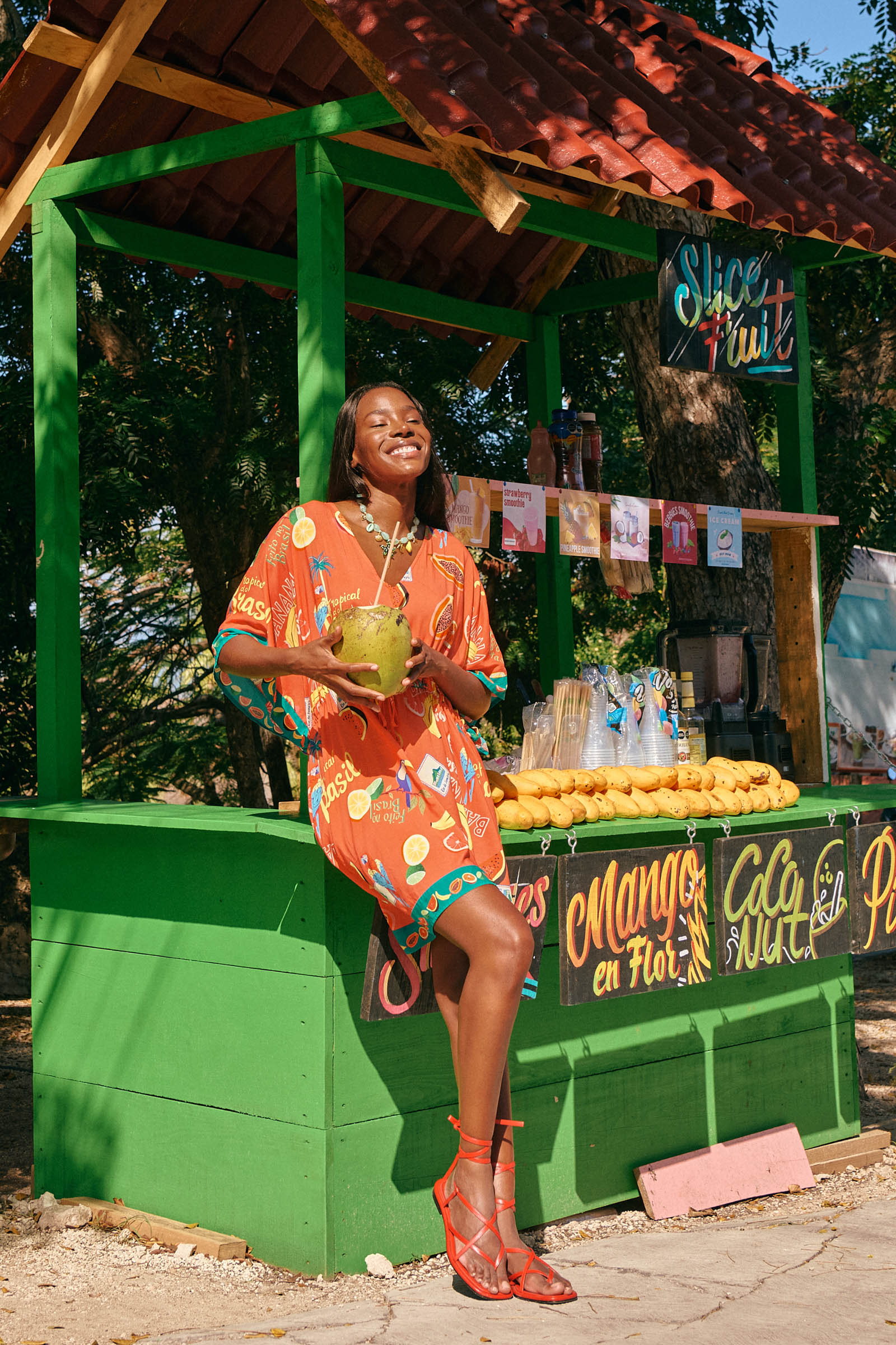 Cabana Dress - Brasil Coral