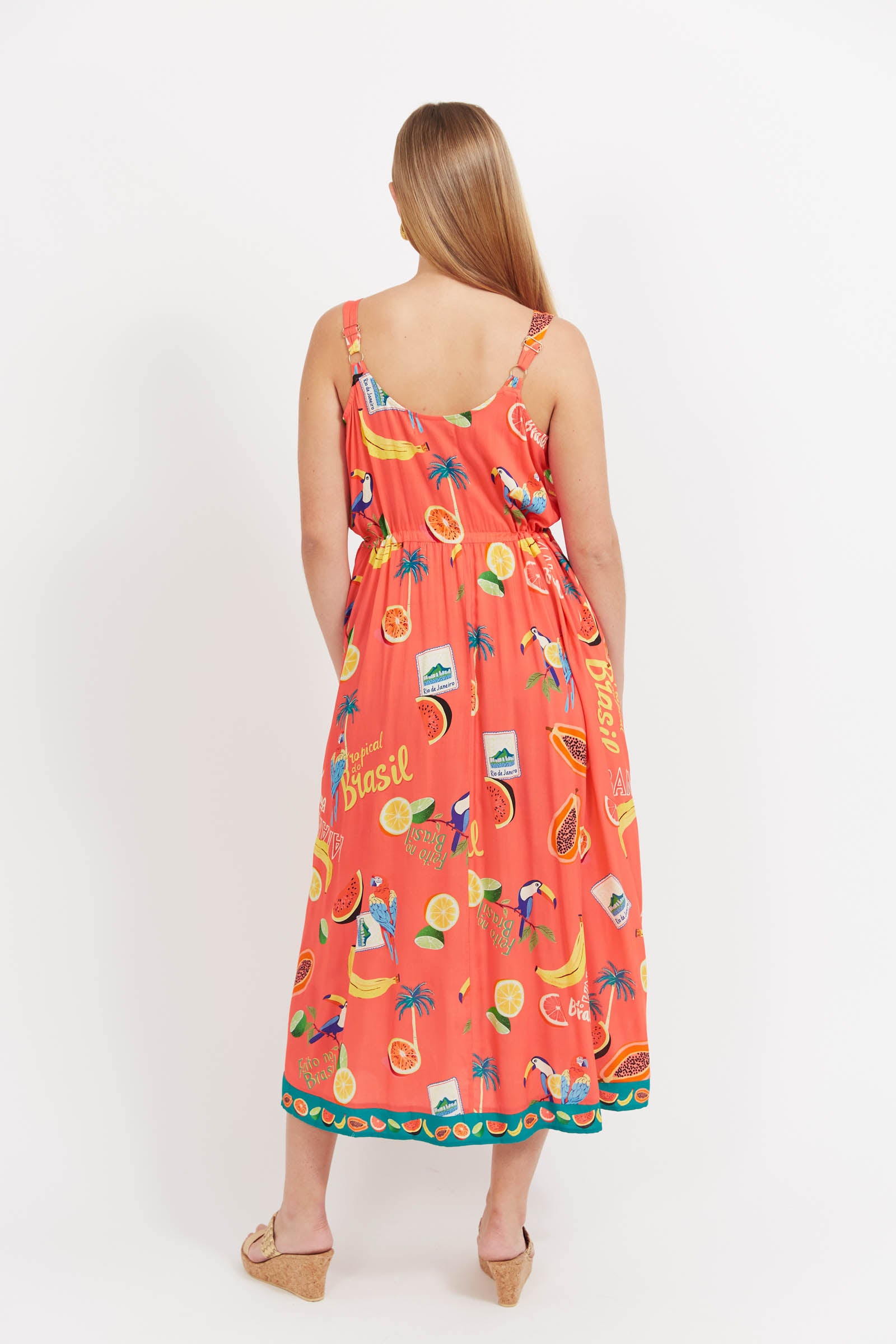 Cabana Tie Dress - Brasil Coral