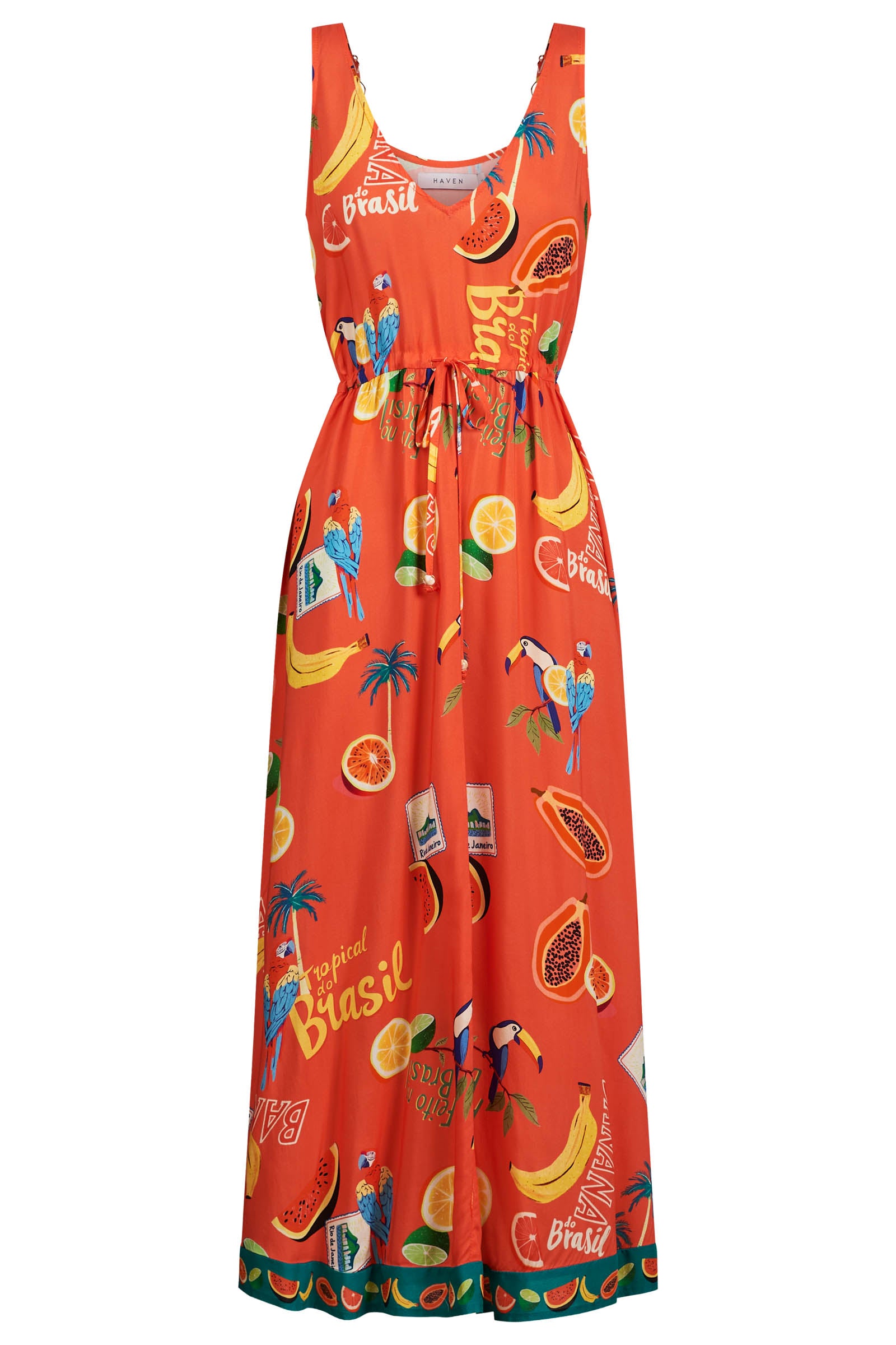 Cabana Tie Dress - Brasil Coral