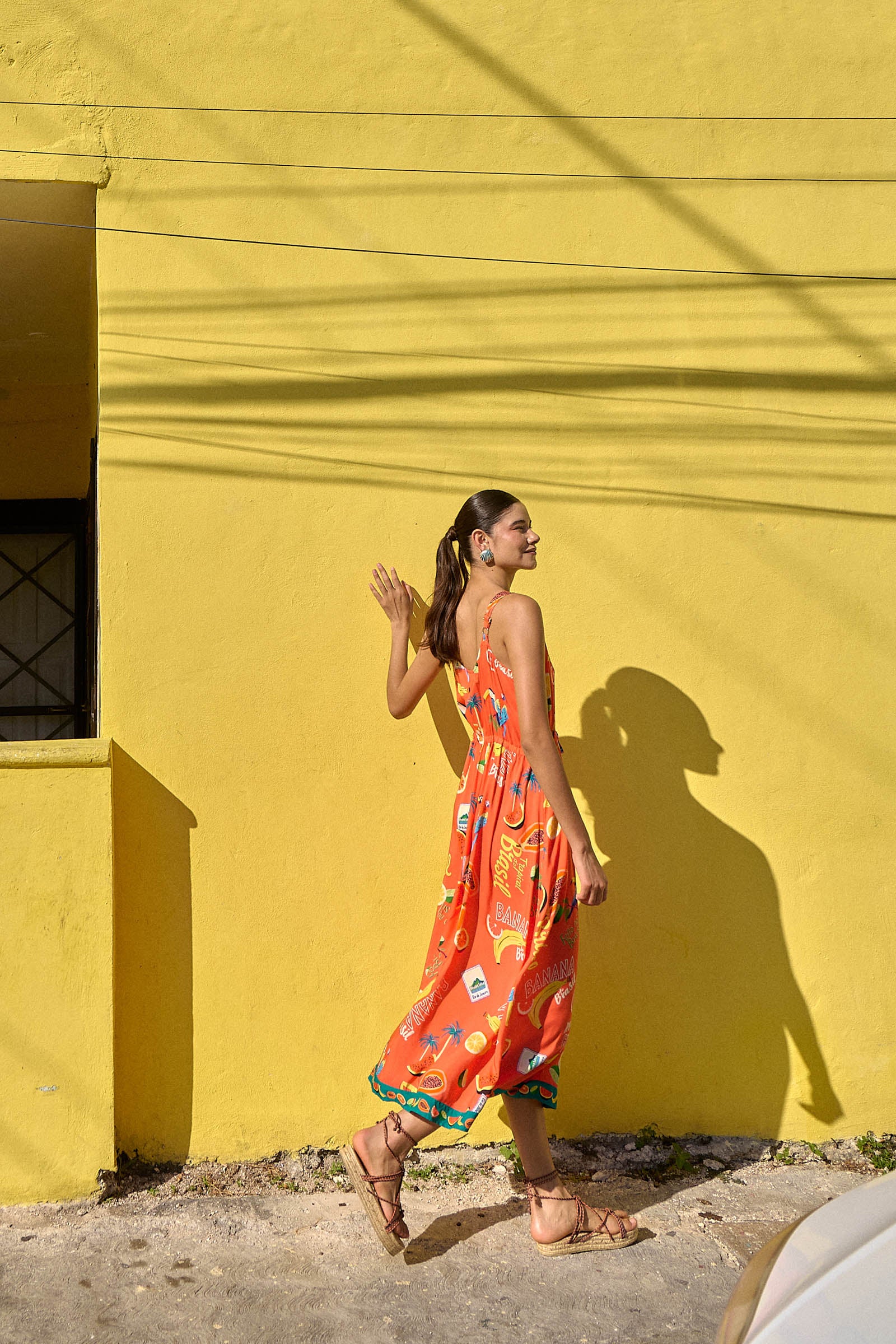 Cabana Tie Dress - Brasil Coral
