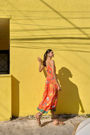 Cabana Tie Dress - Brasil Coral