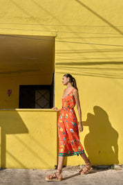 Cabana Tie Dress - Brasil Coral