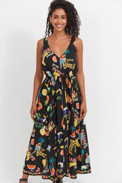 Cabana Tie Dress - Brasil Black