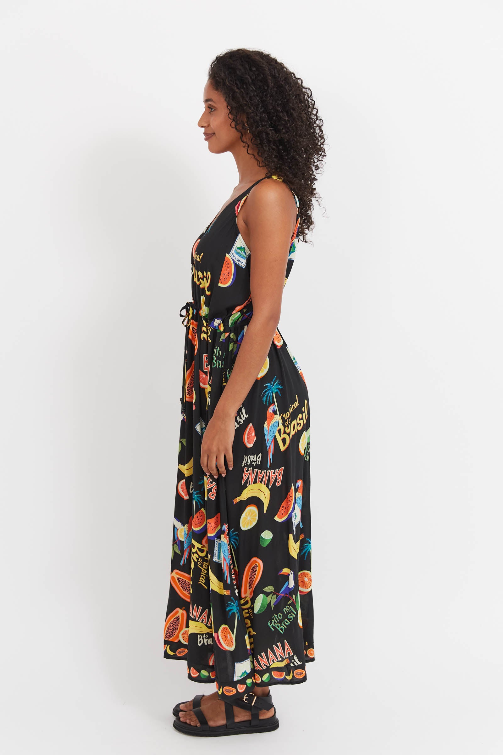 Cabana Tie Dress - Brasil Black