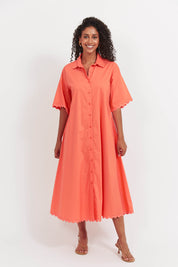 Brasilia Shirt Dress - Coral