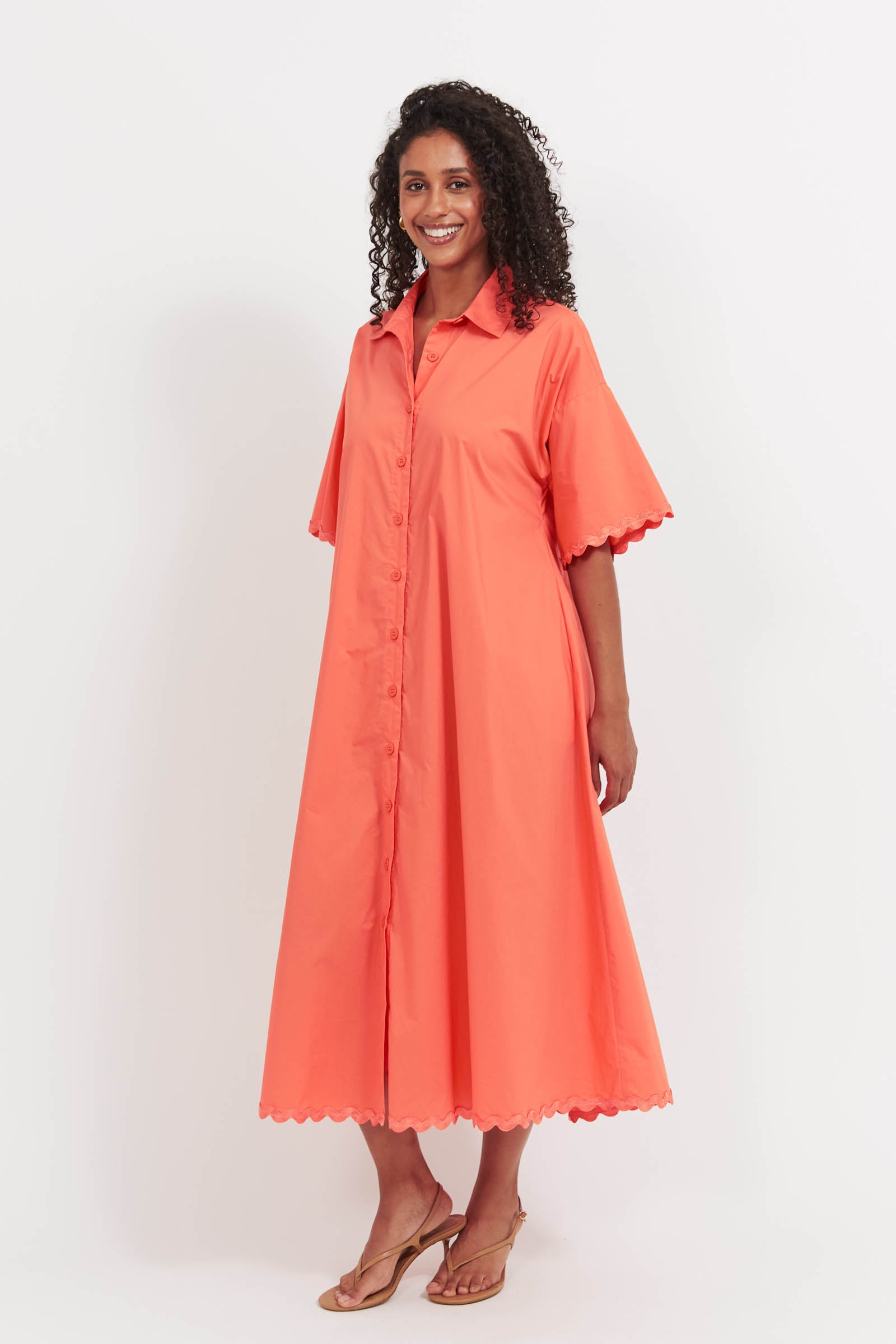 Brasilia Shirt Dress - Coral