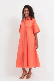 Brasilia Shirt Dress - Coral
