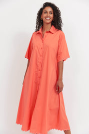 Brasilia Shirt Dress - Coral