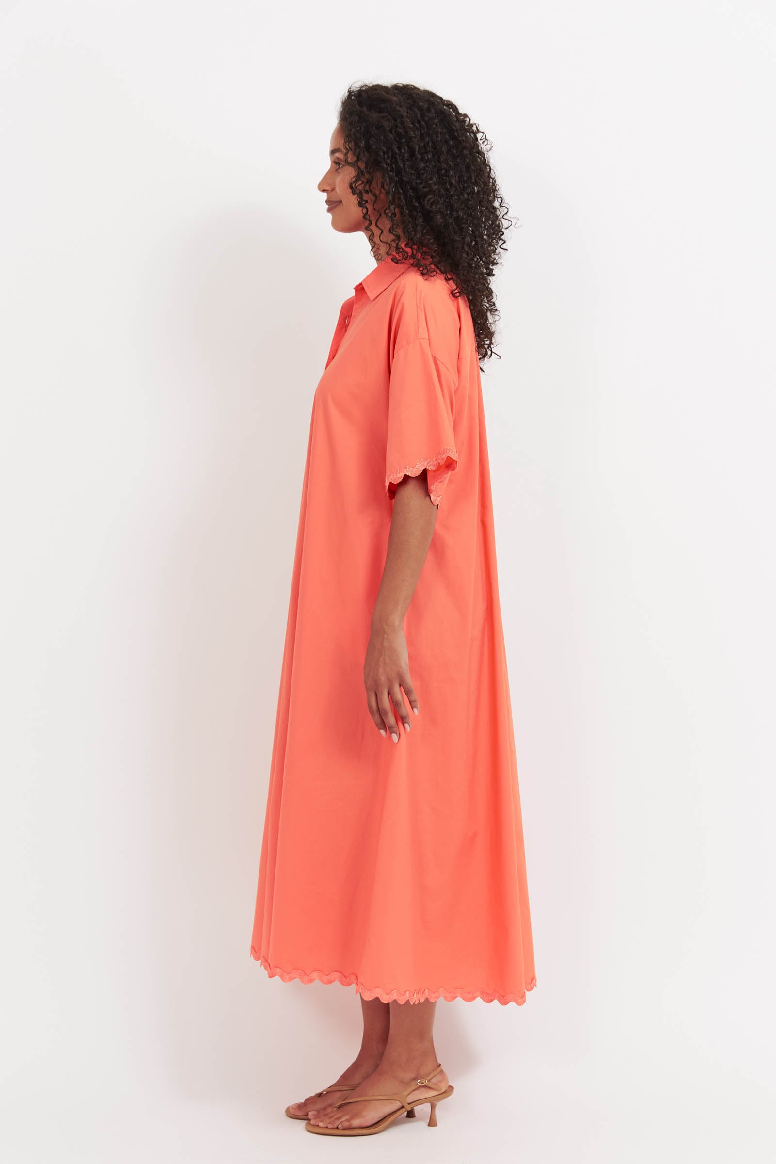 Brasilia Shirt Dress - Coral