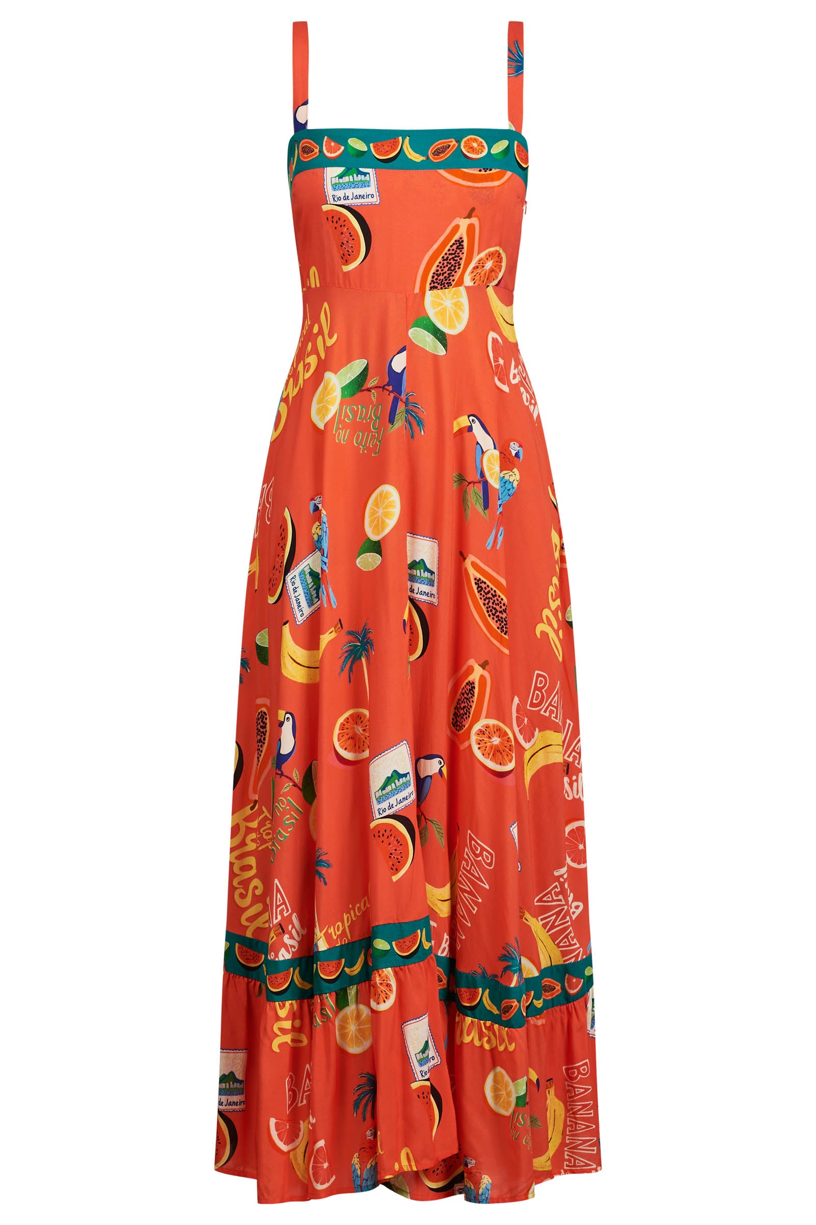 Cabana Tank Maxi Dress - Brasil Coral