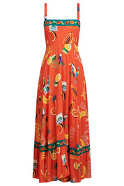 Cabana Tank Maxi Dress - Brasil Coral